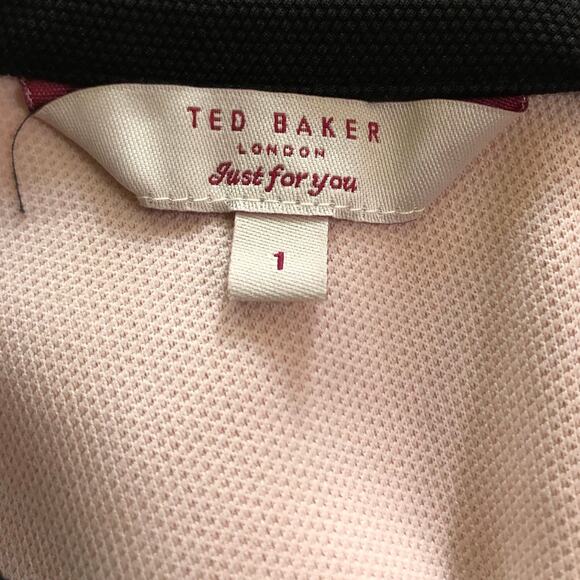 Ted Baker Light Pale Pink and Black Adin Contrast Mini Dress Size 2-4 - Picture 4 of 5